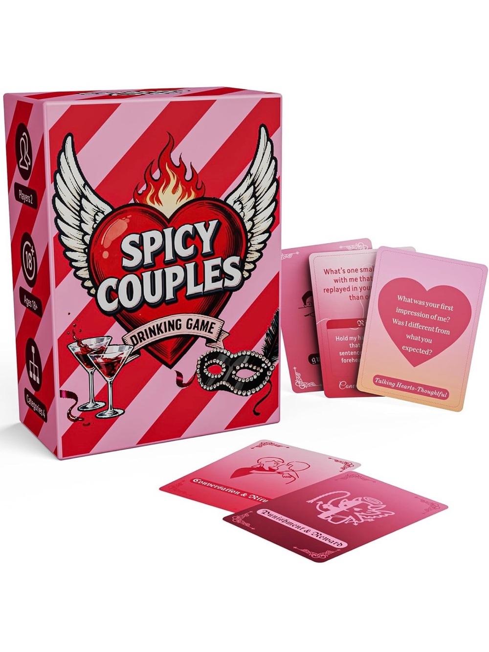 Spicy Couples Drinking Game - Pink & Red Card Game